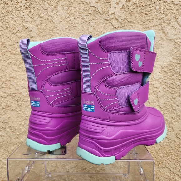 SKECHERS Snow Slopes-Rainier WP Insulated Boot Girls 1 Purple Aqua 302923L - Picture 6 of 8